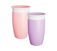 Munchkin Tazza per bambini Miracle 360 - Senza BPA, A prova di perdite, Confezione da 2 Rosa/Viola