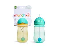 Munchkin Bicchiere Tip Sip x2 Ponderato | 12m+ | 296ml | Blu/Giallo