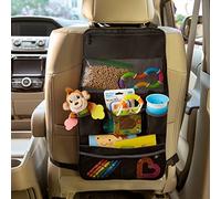 Munchkin Brica by 2-in-1 Car Seat Organiser and Kick Mat Protector, Includes large pockets for snacks, sippy cup and activities. Organiser can also be used on the back of a Pushchair/Stoller, Black