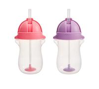 Munchkin Click Lock - Tazza con ponderata per qualsiasi angolo, 10 once, 2 pezzi, colore: rosa/viola