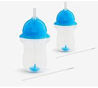 Munchkin Click Lock Tip and Sip - Coppa paglia ponderata, 2 confezioni da 296 ml, colore: Blu