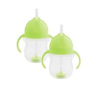 Munchkin Click Lock Tip & Sip Set di tazze con cannuccia, Tazze per bambini con cannuccia, Senza BPA, Tazza, Bottiglie per bambini - 7oz/207ml, 2 Pezzi, Verde
