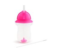 Munchkin Click Lock Tip & Sip Tazze per bambini con cannuccia,Senza BPA ,Senza perdite, Introduzione al cibo , Cannuccia con peso , Tazze per bambini , 10oz/296ml , Rosa