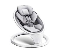 Munchkin Altalena elettrica per bebé e bambini , Altalena elettrica Bluetooth per bebe , Sedia a dondolo portatile con movimento e suoni , Grigio/Bianco