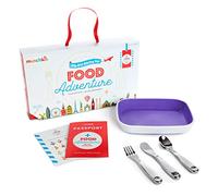 Munchkin Food Adventure Splash Toddler Dining Set, Includes Premium Plate and Stainless Steel Utensils, Purple
