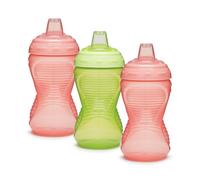 Munchkin Mighty Grip Tazze | Tazza Allenamento per Bambini e Neonati Tazza Svezzamento da 9+ Mesi | Bottiglietta per Bambini 296ml | 3Pack | Rosa & Verde