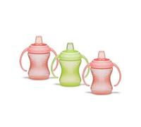 Munchkin Mighty Grip Tazze Allenamento | Tazza Allenamento per Bambini e Neonati A Prova di Perdite | Tazza Svezzamento da 6+ Mesi | 236ml | 3pack| Rosa e Verde