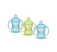 Munchkin Mighty Grip Tazze Allenamento | Tazza Allenamento per Bambini e Neonati A Prova di Perdite | Tazza Svezzamento da 6+ Mesi | 236ml | 3pack| Blu e Verde