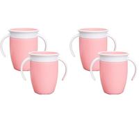 Munchkin Miracle 360 Bicchiere a flusso libero per bambini, Tazza per allenamento, Senza BPA, Senza perdite, Bottiglia d'acqua per bambini 207ml, 6 mesi+, 2 Pezzi, Rosa (Confezione da 2)