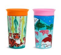 Munchkin Miracle 360 Wildlove Sippy Cup, 9 Oz, 2 Pack, Tiger/Rhino