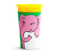 Munchkin Miracle 360° WildLove Tazza per lo svezzamento senza perdite, Tazza per bambini senza BPA con bordo di bere a 360° - Imballaggio ecologico, 9Oz/266 ml, Elefante