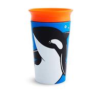 Munchkin Miracle 360° WildLove Tazza per lo svezzamento senza perdite, Tazza per bambini senza BPA con bordo di bere a 360° - Imballaggio ecologico, 9Oz/266 ml, Orca