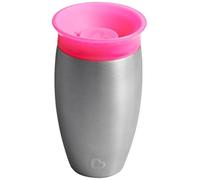 Munchkin Miracle Tazza Biberon in Acciaio Inossidabile a 360 Gradi, 296 Ml, Rosa