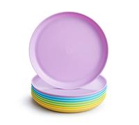 Munchkin Multi Toddler & Baby Plates| Bright Kids Plastic Plates Set| Dishwasher Safe Toddler Plates| Stackable Kids Plates| BPA Free Dish| Childrens Plates & Baby Weaning Plate Collection| 8 Pack