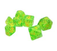 Munchkin Polyhedral Dice Set Green/Yellow | Custom Dice, use with Steve Jackson Games, DND, RPGs, Tabletop Games, and Role-Playing Adventures