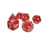 Munchkin Polyhedral Dice Set Red/White | Custom Dice, use with Steve Jackson Games, DND, RPGs, Tabletop Games, and Role-Playing Adventures