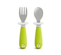 Munchkin Raise - Set forchetta e cucchiaio, colore: verde