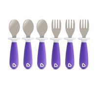 Munchkin Raise Toddler Fork and Spoon Utensil Set 6 Pack Purple