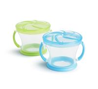Munchkin Set da 2 Snack Catchers | Contenitore snack per bambini & vasetto per svezzamento | Contenitori per alimenti | Vasetto senza BPA con manici | Anti-rovesciamento - Blu/Verde