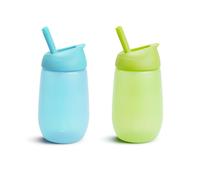 Munchkin Simple Clean Toddler Sippy Cup with Easy Clean Straw 10 Ounce 2 Pack Blue/Green