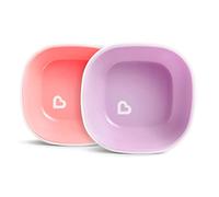 Munchkin Splash - Ciotole facili da pulire, resistenti e sicure, confezione da 2, rosa e viola