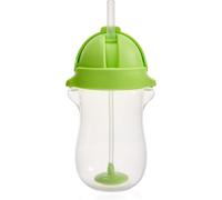 Munchkin Click Lock Tip & Sip Straw Tazza , Tazze per bambini con cannuccia ,Senza BPA , Senza perdite ,Introduzione al cibo ,Cannuccia con peso , Tazze per bambini, 10oz/296ml , Verde