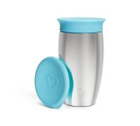 Munchkin Stainless Steel Miracle 360 Bicchieri sippy per bambini in acciaio inox Bicchieri a prova di perdite, 12+ mesi, 10oz/296ml, Blu