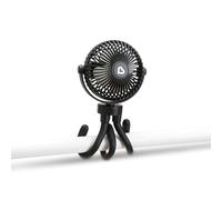 Munchkin Ventilatore per passeggino, Ventilatore portatile a 360° per passeggino con luci LED e 4 velocità, ottimo per bambini, Nero