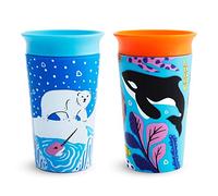 Munchkin WildLove Miracle 360 Tazza , Bicchiere sippy per bambini , Senza BPA , Bicchieri non perdenti , A prova di perdite , 9oz/266ml , Confezione da 2 , Orso Polare/Orca