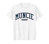 Muncie Indiana IN College University Style Navy Maglietta