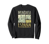 Mundaka Spagna Tavole da Surf e Onde Stampa Distressed Felpa