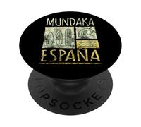 Mundaka Spagna Tavole da Surf e Onde Stampa Distressed PopSockets PopGrip Adesivo