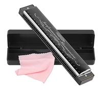 Mundharmonika, professionelle Harmoc, Armonika, C-Schlüssel, 24 Löcher, Polyphonie, diatonische Mundharmonika, mit Etui für Blues, Folk, Jazz, Pop, für Erwachsene, Anfänger, Geschenk (schwarz)