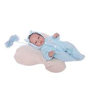 Muñecas Guca - Bambola con nacido, Jaime Pigiama blu con cuscino a farfalla abbinato. 36 cm, multicolore (922), colore/modello assortito