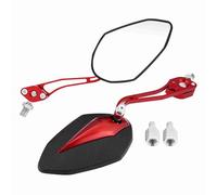 MUNEFE 1 Coppia Specchi laterali retrovisori della moto universale, specchietto retrovisore motociclistico, specchietti das scooter motociclisti regolabili per la maggior parte (Rosso)
