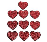 MUNEFE 10PCS Red Heart Patch, Clothing Patches, Sewing Patches for Sewing Wedding Dresses, Gifts, Bags and Belts