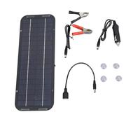 MUNEFE 12V 5W Portable Solar Panel,Polycrystalline Silicon,Black | High Efficiency Energy Conversion,Suitable for Outdoor Leisure Yachts and Motorcycles,Lightweight and Portable Design