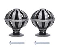 MUNEFE 2 Set pomello per mobile, pomello a gabbia per uccelli, lega di zinco (366 Gabbia per uccelli-Argento antico)