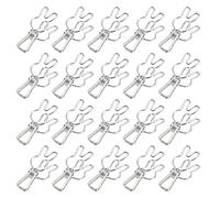 Munefe 20 pezzi forti clip a molla, piccole clip di metallo, clip multifunzioni, adatti per documenti di serraggio, certificati, biglietti, vestiti, ecc. (Silver)