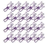Munefe 20 pezzi forti clip a molla, piccole clip di metallo, clip multifunzioni, adatti per documenti di serraggio, certificati, biglietti, vestiti, ecc. (Purple)