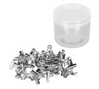 MUNEFE 30pcs Metal Push Pin Clips, Push Pins Bull Clips, Thumb Tacks Hinge Clips for Displaying Items On Bulletin Boards, Partition Walls, And Memory Walls