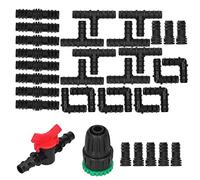 MUNEFE 34Pcs Drip Irrigation Fittings, Drip Irrigation Kit, Automatic Plant Waterer for Raised Garden Beds, Vegetable Irrigation And Farm Irrigation