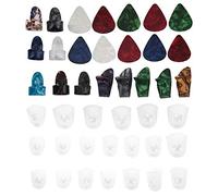 MUNEFE 42pcs Set di dita per chitarra, protezione per le dita della chitarra, scelta del pollice per chitarra per vari strumenti a corda e quattro strumenti a corda, ecc.