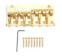 MUNEFE 6 String Bass Bridge,Electric Bass Bridge, Adjustable Saddles Bridges for Stage Performance, Music Recording and Practice (Oro)