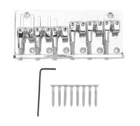 MUNEFE 6 String Bass Bridge,Electric Bass Bridge, Adjustable Saddles Bridges for Stage Performance, Music Recording and Practice (Argento)