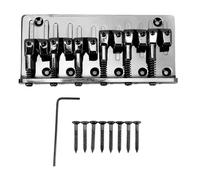 MUNEFE 6 String Bass Bridge,Electric Bass Bridge, Adjustable Saddles Bridges for Stage Performance, Music Recording and Practice (Nera)