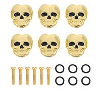 MUNEFE 6pcs Tuning Peg Cap, Tuning Button Cap, Guitar Tuning Key Caps for Folk and Electric Guitars (Gold)