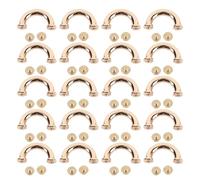 MUNEFE Connettore laterale per borsa con anello a D in metallo, fibbia a ponte ad arcos, connettore ad anello a D in metallo con viti da 5,5 mm per borsa (20 set 17,5x12x5 mm)