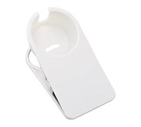 MUNEFE Cup Holder Clip, Desk Drink Holder with Clip, Desk Side Glass Mug Bottle Clamp Stand Plastic for Home Office Storage (White)