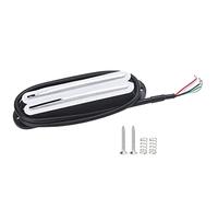 MUNEFE Dual Rail Humbucker, Hot Rail Ceramic Single Coil Sized Humbucker, 11K Dual Hot Rail Humbucker Pickup for Electric Guitars (White silver track)
